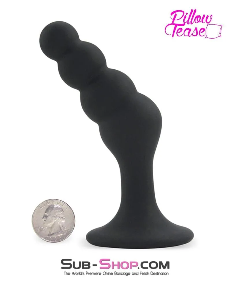 0463M-SIS      Sissy Femboy Beaded Silicone P-Spot Plug, Large