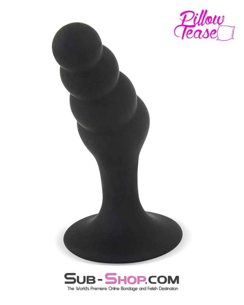 0463M-SIS      Sissy Femboy Beaded Silicone P-Spot Plug, Large