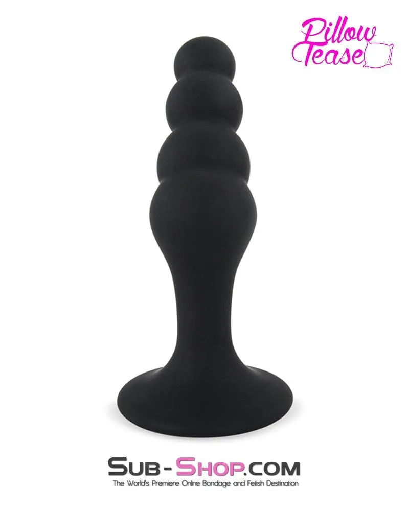 0463M-SIS      Sissy Femboy Beaded Silicone P-Spot Plug, Large