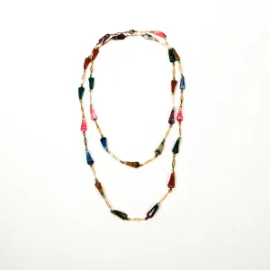 1970's Rainbow Art Glass Necklace