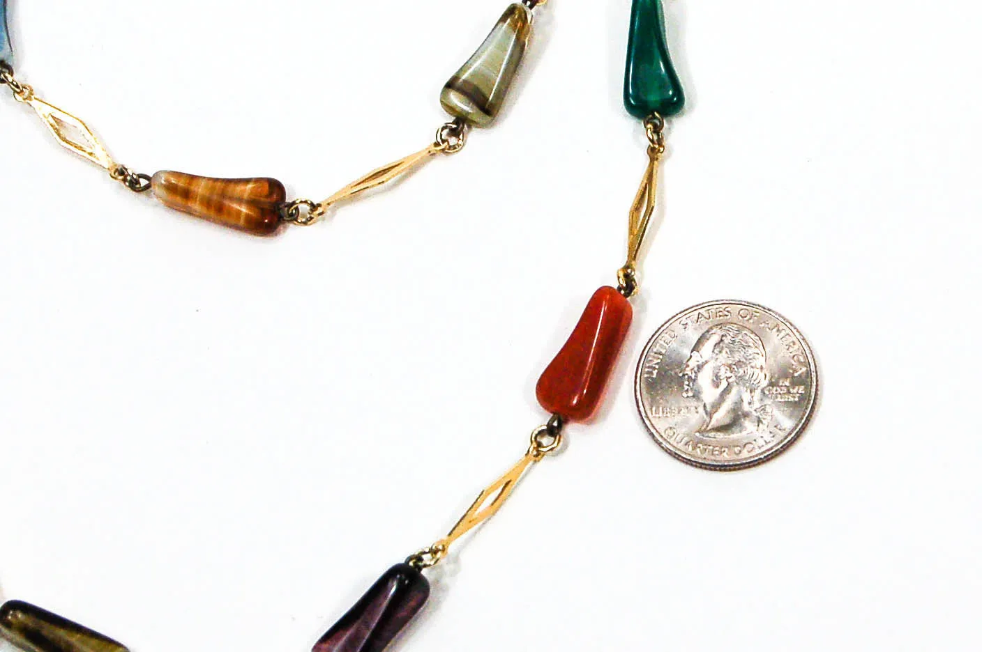 1970's Rainbow Art Glass Necklace