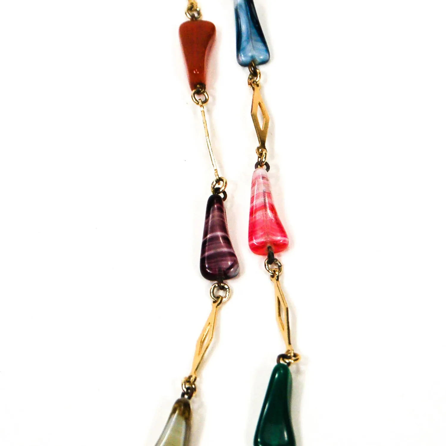 1970's Rainbow Art Glass Necklace