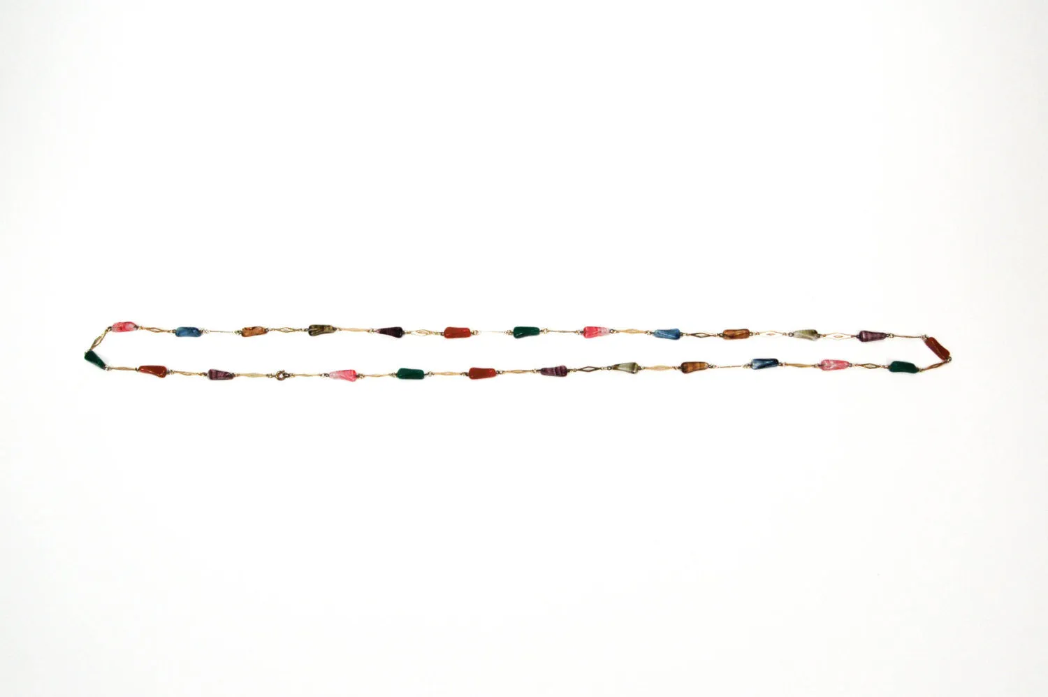 1970's Rainbow Art Glass Necklace