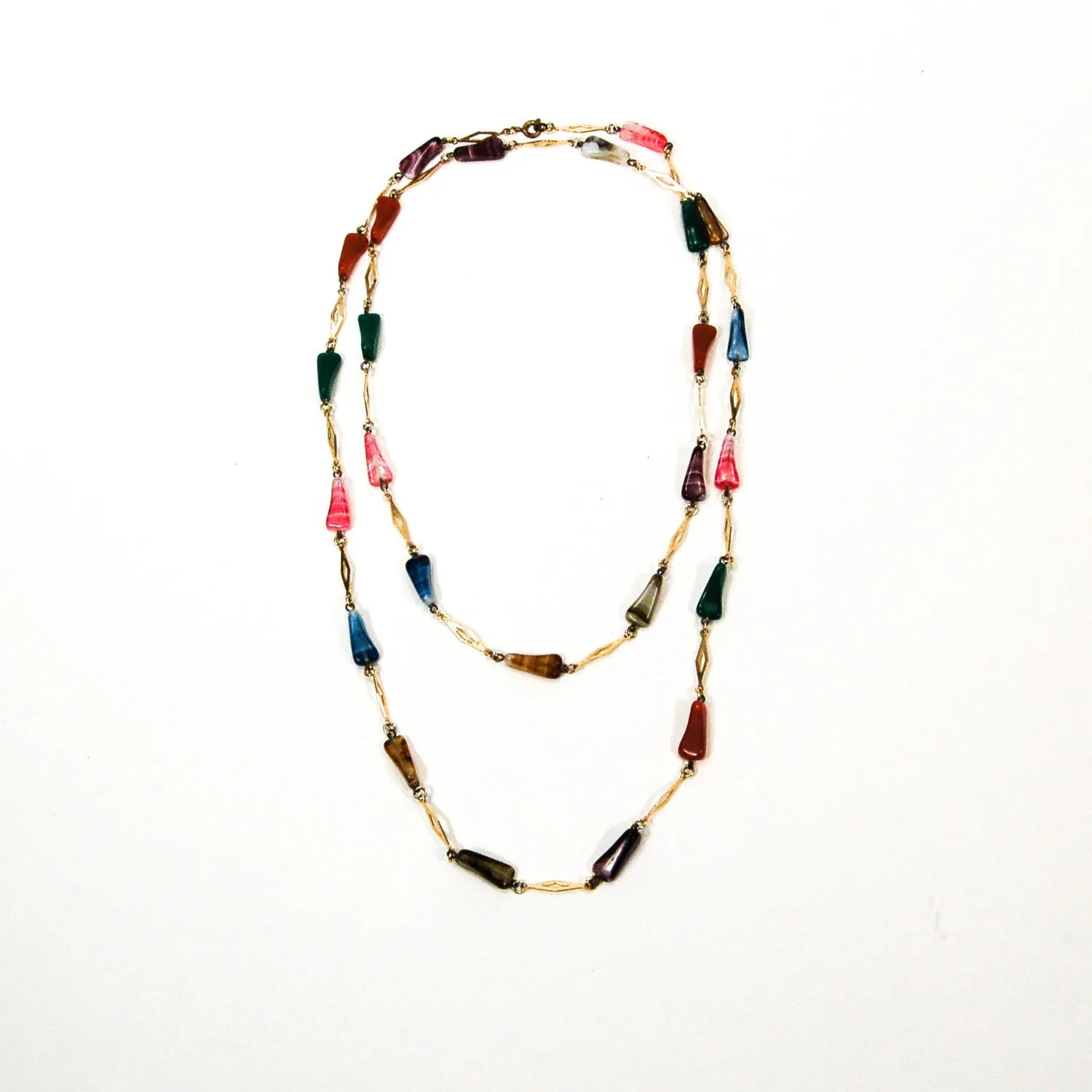 1970's Rainbow Art Glass Necklace