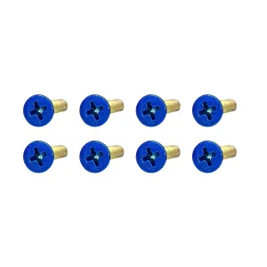 1" Candy Blue x Yellow Zinc Phillips Mounting Hardware 500 Pack