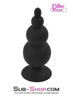 2329M      Large Graduated Silicone Anal Plug Trainer with Suction Cup Base