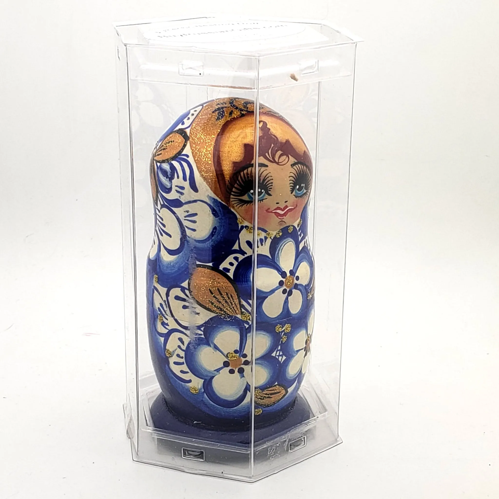 5" Blue / Gold Nesting Doll in Gift Box