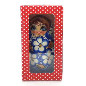 5" Blue / Gold Nesting Doll in Gift Box