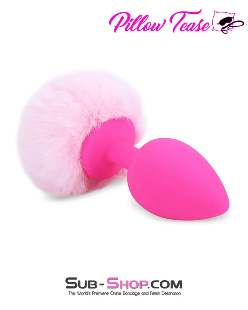 6884M      Bunny Tail Silicone Pink Anal Plug - LAST CHANCE - Final Closeout!