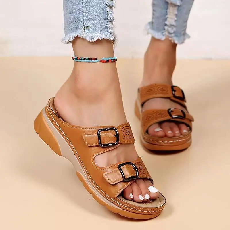 Adjustable Buckle Sandals | Comfortable Slip-On | Everyday Wear