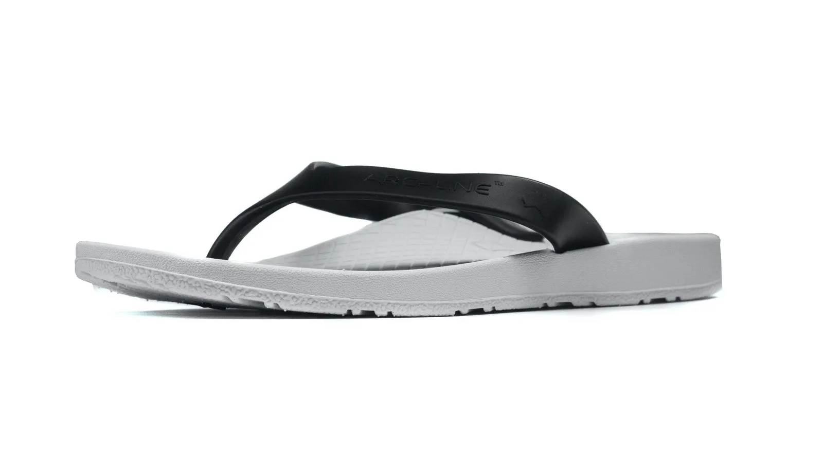 ARCHLINE Flip Flops Orthotic Thongs Arch Support Shoes Footwear - White/Black - EUR 45