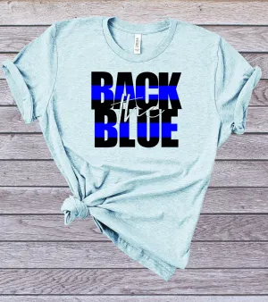 Back The Blue Block Letters Tee