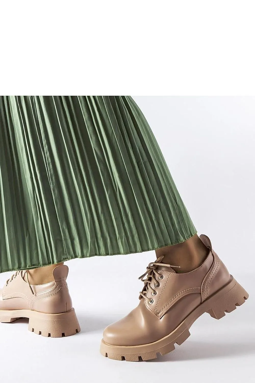 Beige matte-finished half-shoes