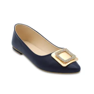 Belle Flats - Navy Blue Flat Pumps
