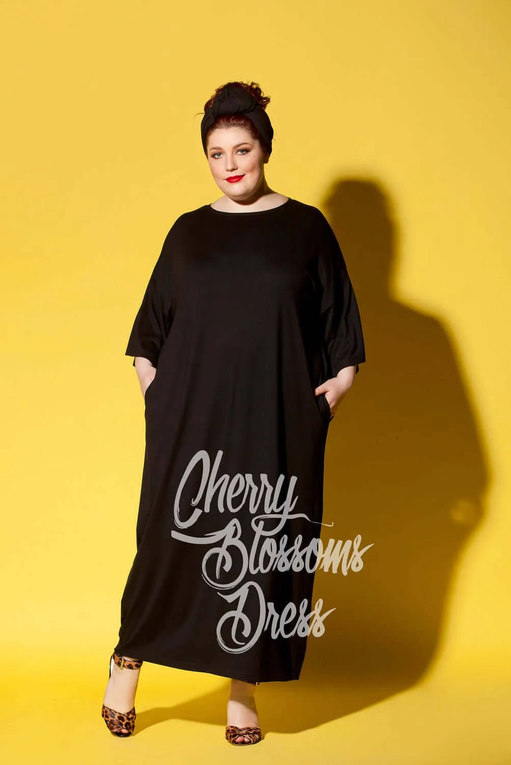 Black Plus size Dress, Plus size Maxi Dress, Plus size Robe, Plus size Clothing, Plus size Kimono Robe, Plus size Kaftan, Black Maxi Dress