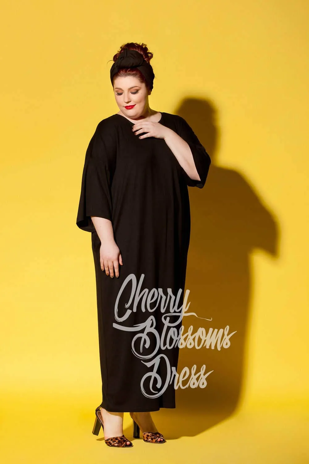 Black Plus size Dress, Plus size Maxi Dress, Plus size Robe, Plus size Clothing, Plus size Kimono Robe, Plus size Kaftan, Black Maxi Dress