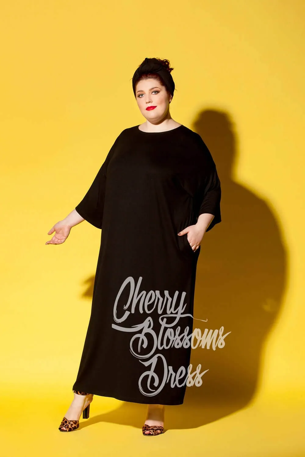 Black Plus size Dress, Plus size Maxi Dress, Plus size Robe, Plus size Clothing, Plus size Kimono Robe, Plus size Kaftan, Black Maxi Dress