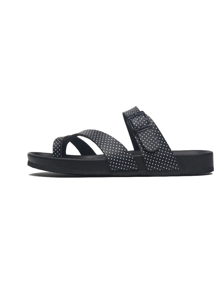 Black Polka Dot Footbed Sandal