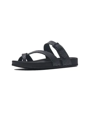 Black Polka Dot Footbed Sandal