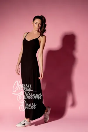 Black Slip Dress, Cocktail Maxi Dress, Elegant Dress, Minimalist Clothing, Romantic Dress, Plus Size Clothing, Evening Dress, Formal Dress