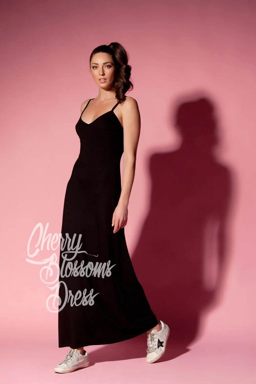 Black Slip Dress, Cocktail Maxi Dress, Elegant Dress, Minimalist Clothing, Romantic Dress, Plus Size Clothing, Evening Dress, Formal Dress