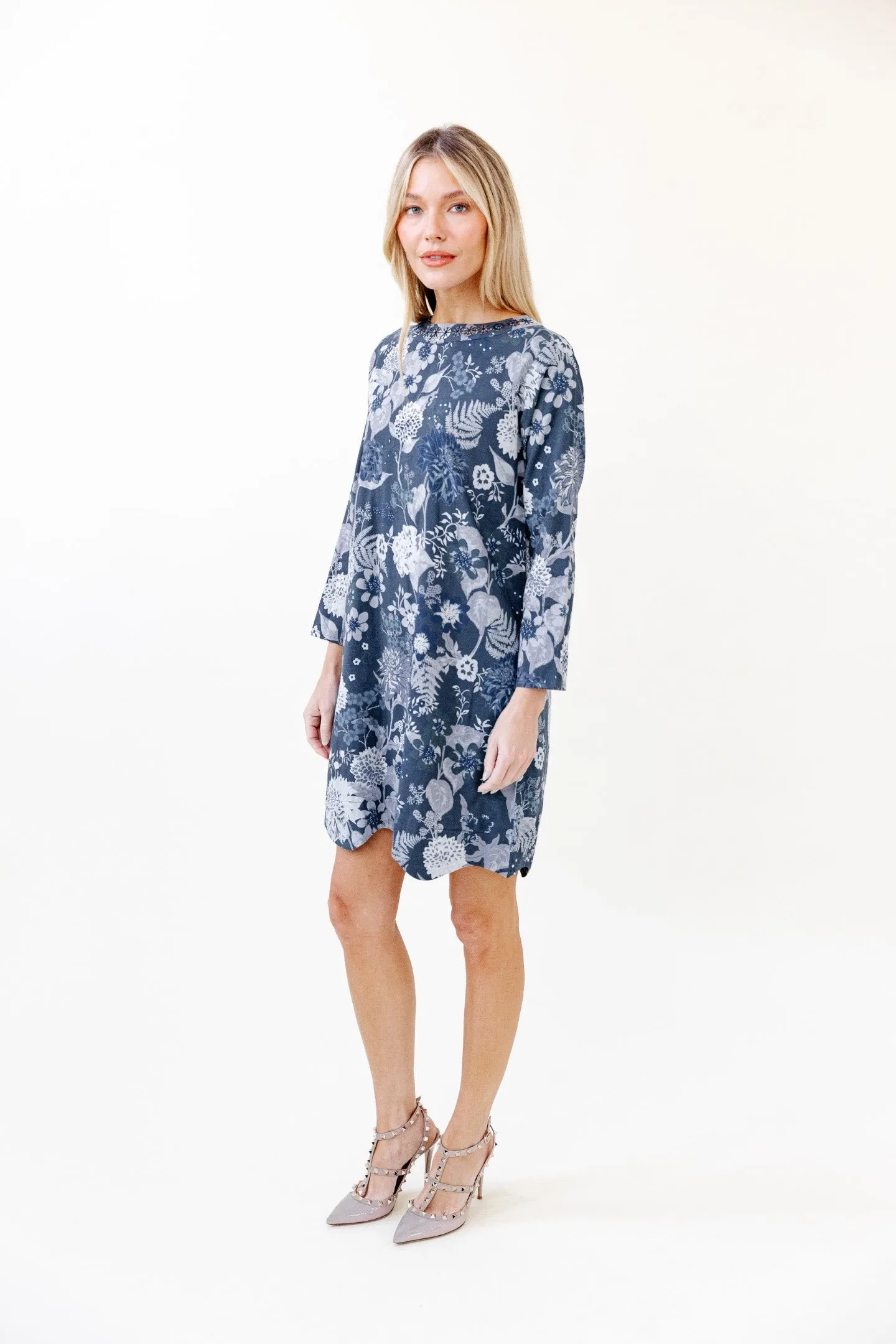 Blair Dress in Wedgewood Flourish