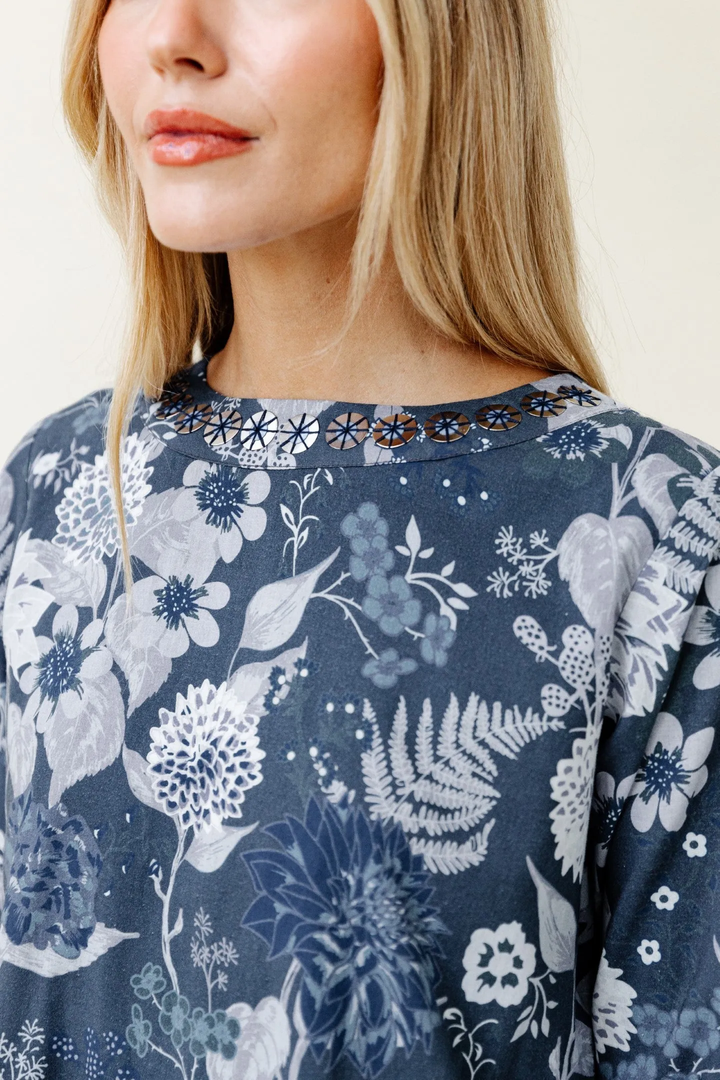 Blair Dress in Wedgewood Flourish