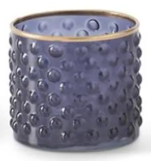 Blue Dot Embossed Containers w/Gold Painted Rim