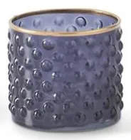 Blue Dot Embossed Containers w/Gold Painted Rim