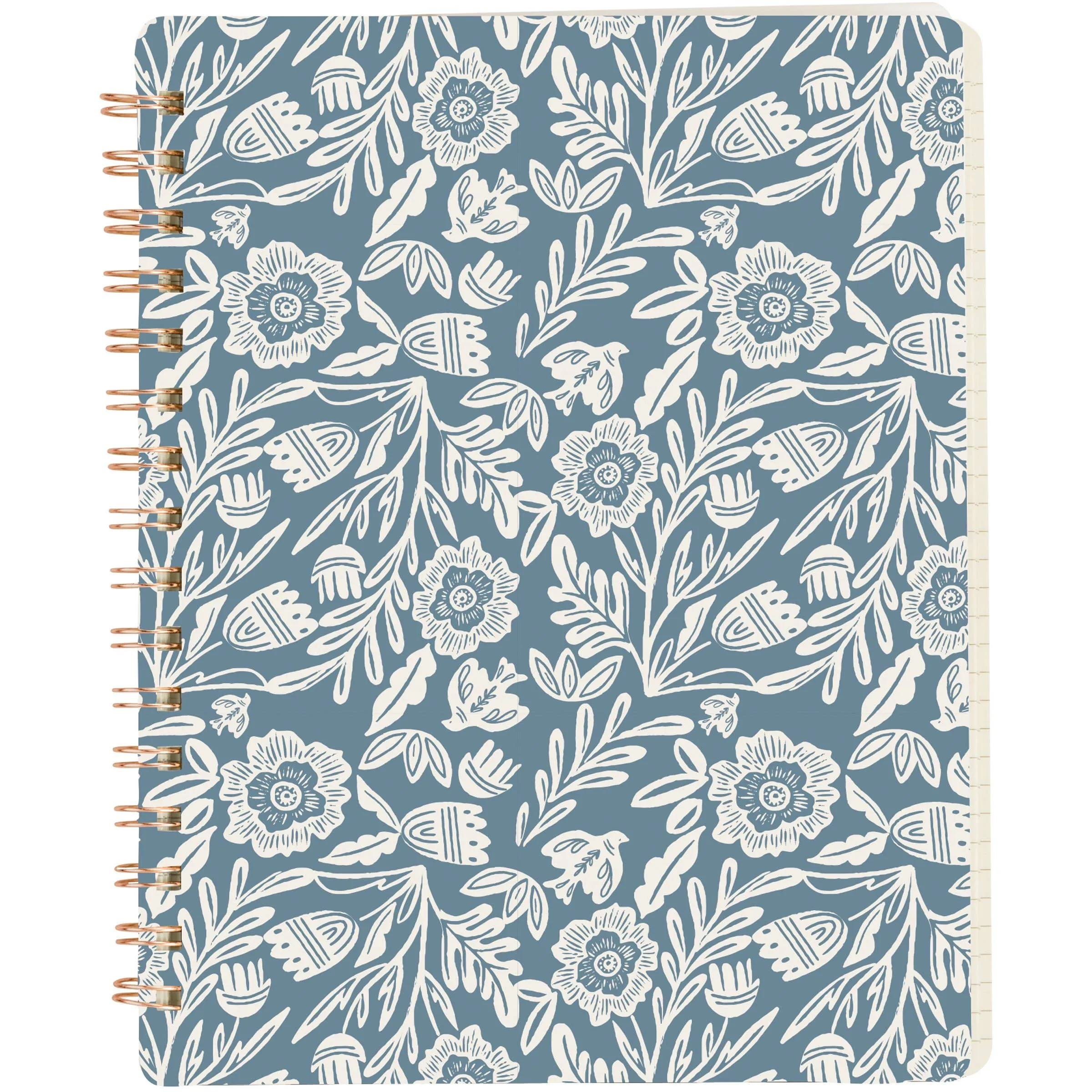 Blue Florals Spiral Notebook