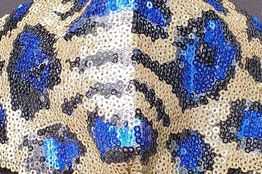 Blue Leopard Bling Mask