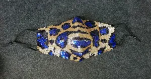 Blue Leopard Bling Mask