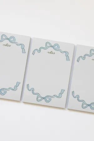Blue Ribbon Bow Notepad