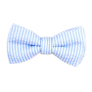 Blue Seersucker Magnetic Bow Tie Junior