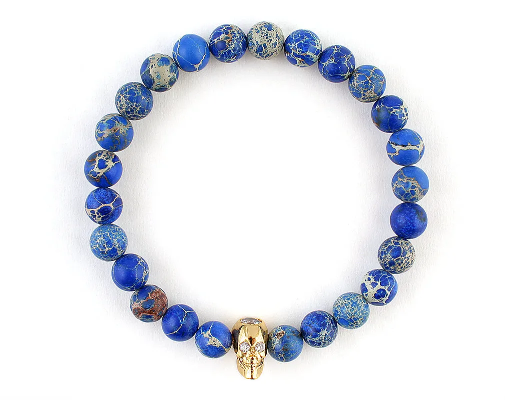 Blue Skull men's gift bracelet