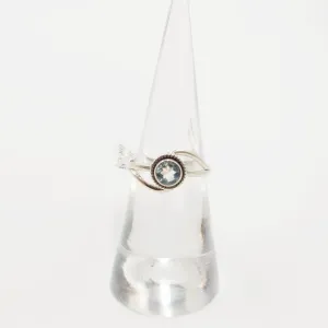 Blue Topaz Infinity Ring Sterling Silver Size 7