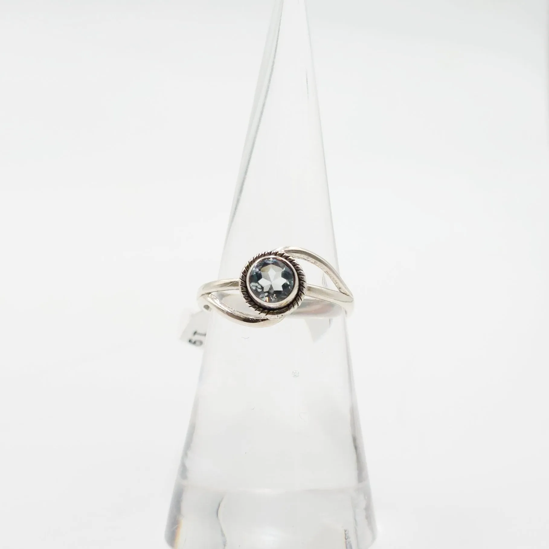 Blue Topaz Infinity Ring Sterling Silver Size 7