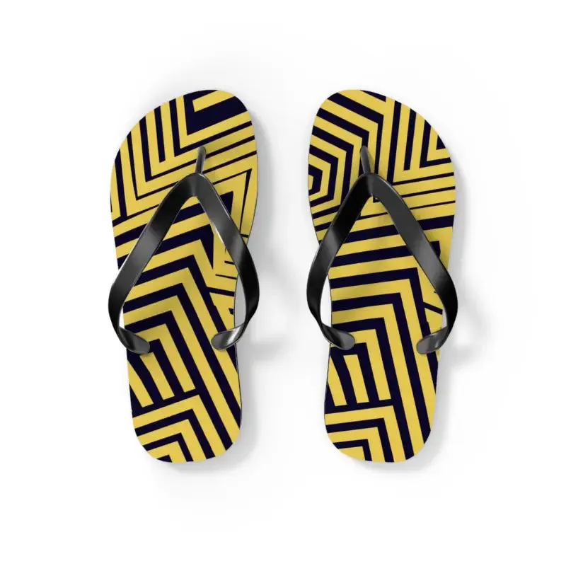 Bold Black Striped Flip Flops for Summer Fun