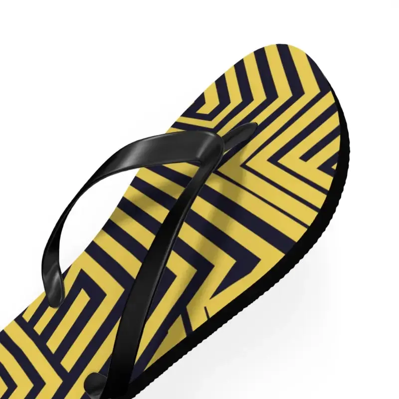 Bold Black Striped Flip Flops for Summer Fun