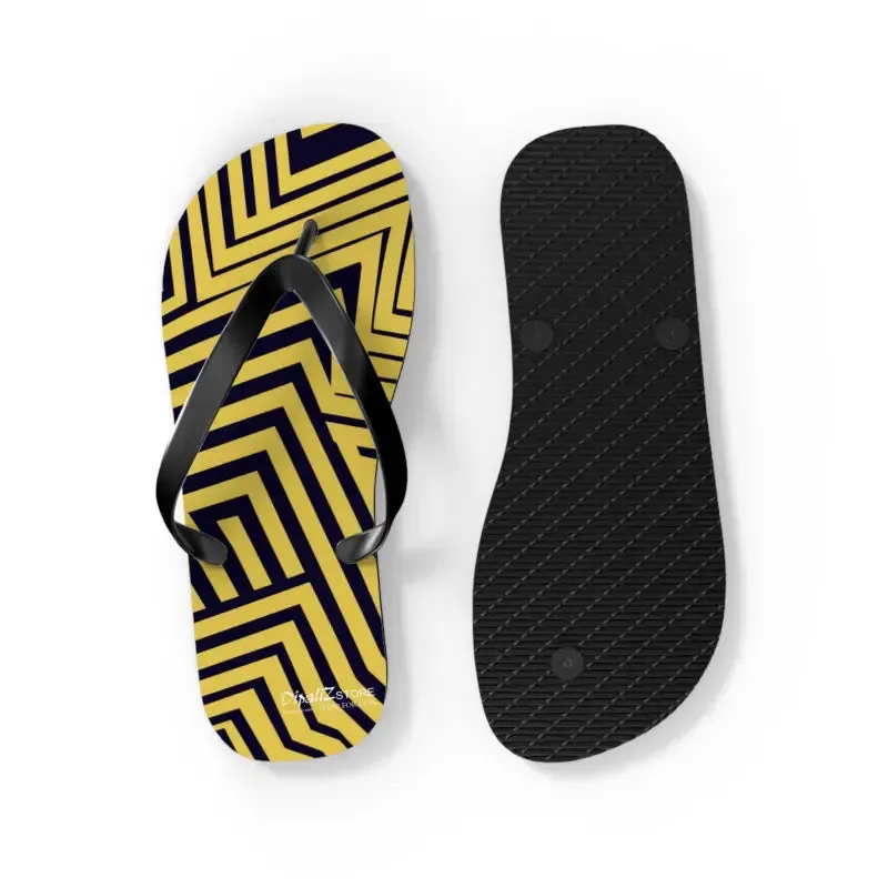 Bold Black Striped Flip Flops for Summer Fun