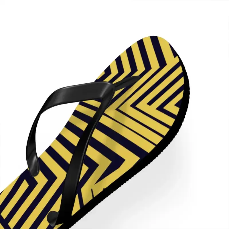 Bold Black Striped Flip Flops for Summer Fun