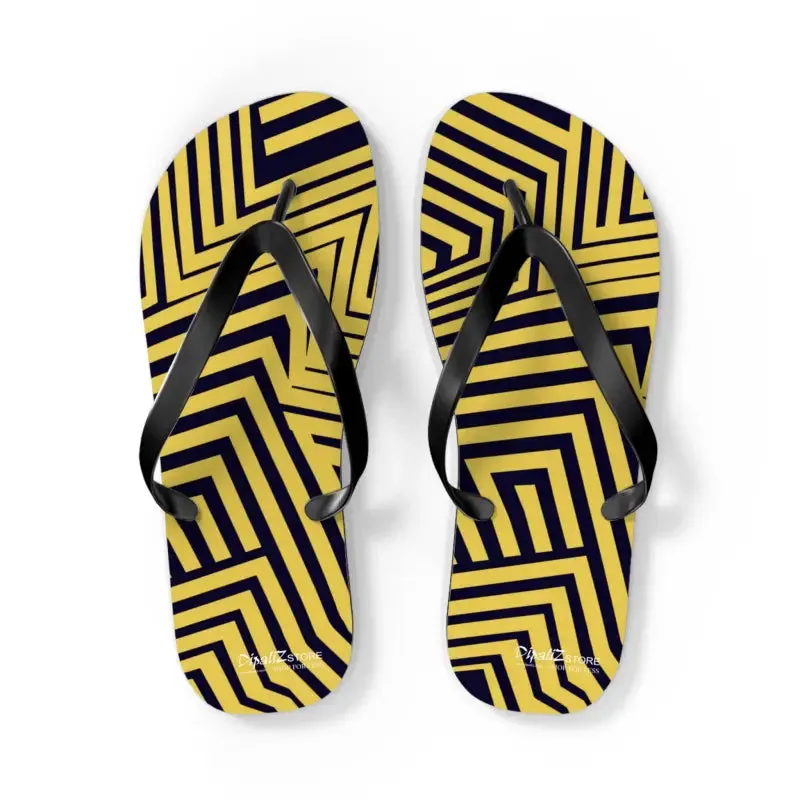 Bold Black Striped Flip Flops for Summer Fun