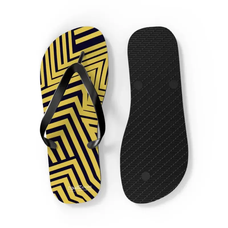 Bold Black Striped Flip Flops for Summer Fun