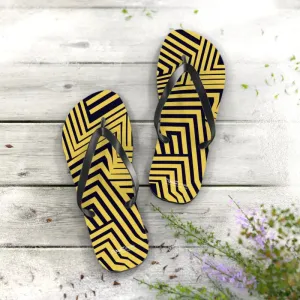 Bold Black Striped Flip Flops for Summer Fun