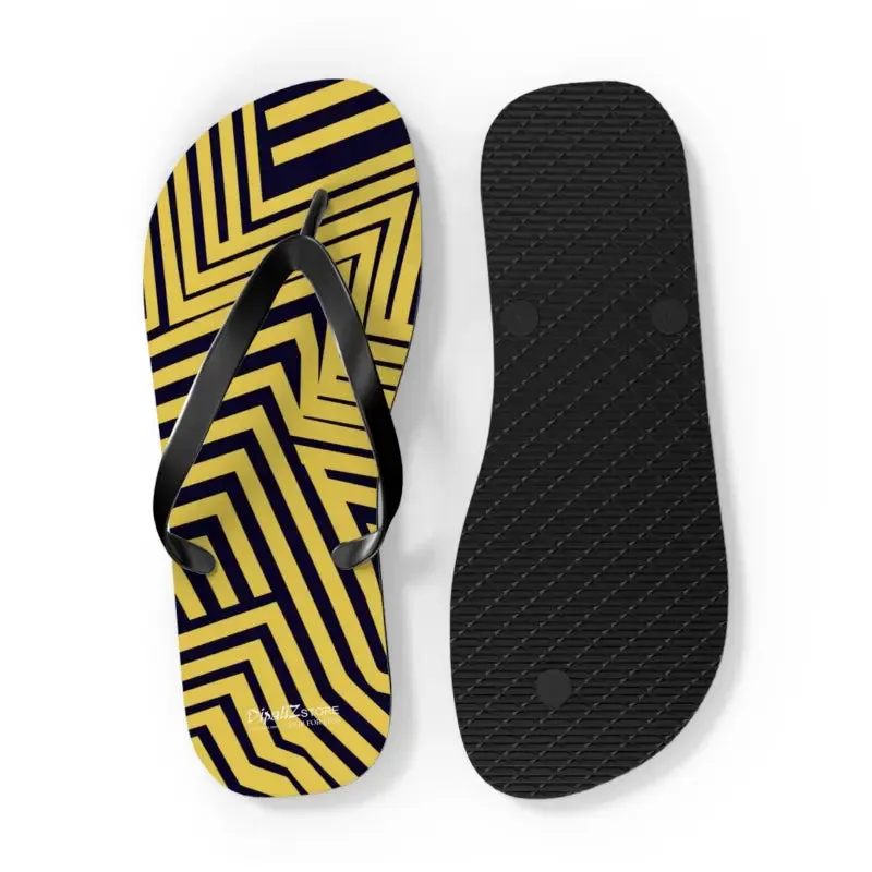 Bold Black Striped Flip Flops for Summer Fun