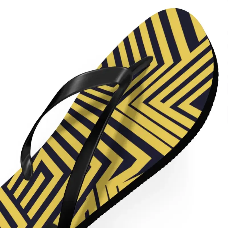 Bold Black Striped Flip Flops for Summer Fun