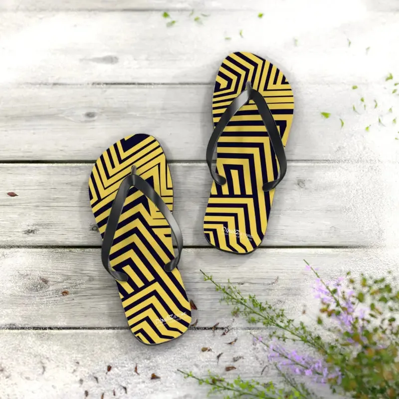 Bold Black Striped Flip Flops for Summer Fun