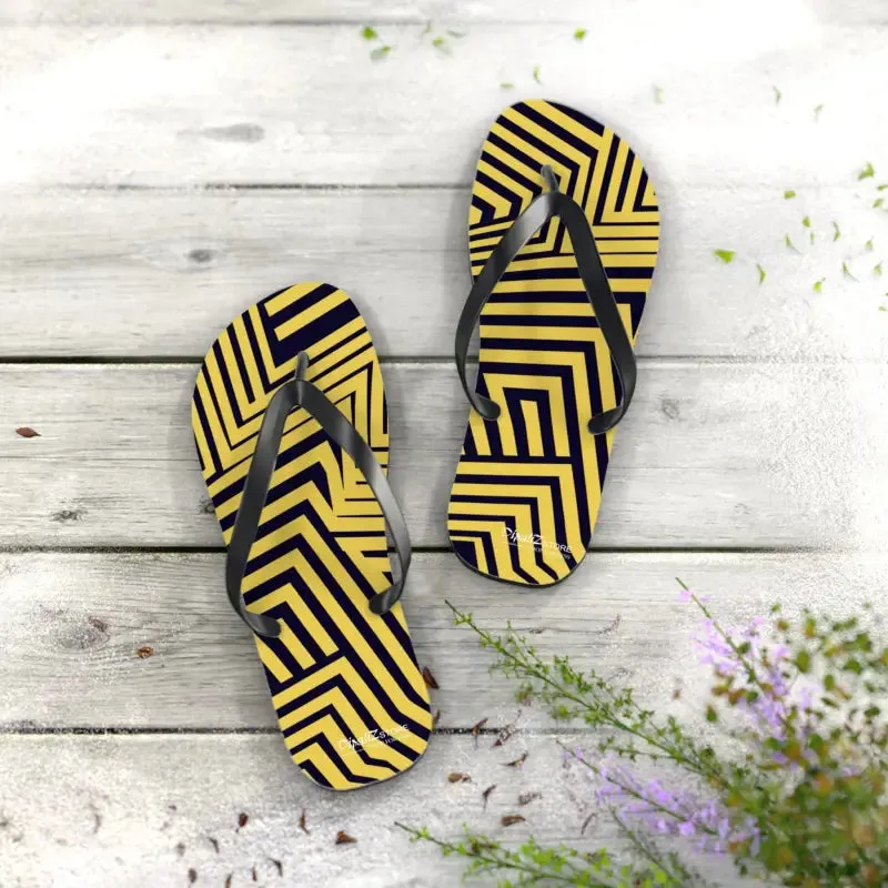 Bold Black Striped Flip Flops for Summer Fun