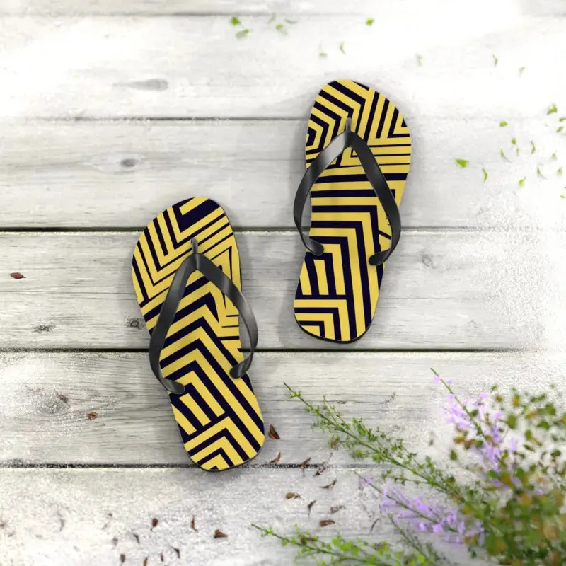 Bold Black Striped Flip Flops for Summer Fun