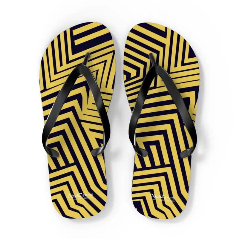 Bold Black Striped Flip Flops for Summer Fun